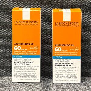 La Roche-Posay Anthelios XL 60 SPF Face and Body Lotion 15ml X2 New in Box